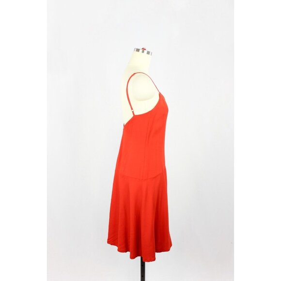 FARM RIO Red Viscose Crepe V-Neck Drop Waist Dress, Size P/S - Picture 2 of 13
